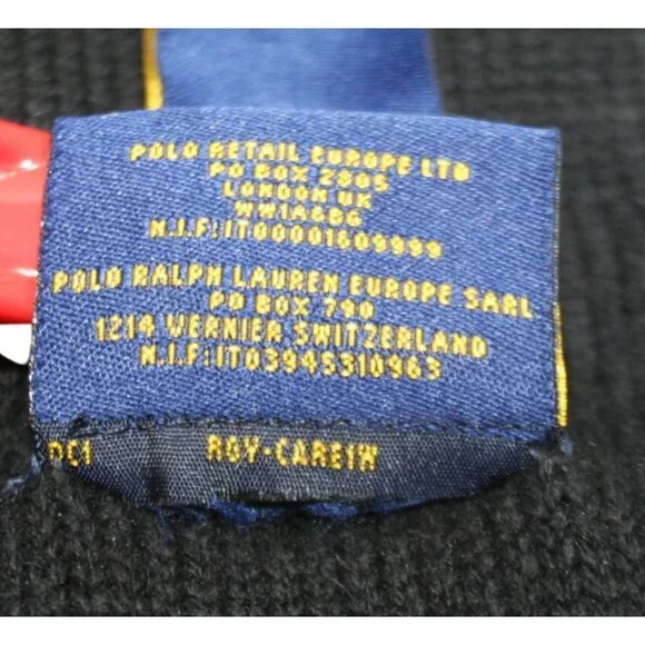 Ralph Lauren Rugby Scarf Wool Blend Snowflake Fair Isle Black Classic Preppy - Picture 5 of 7